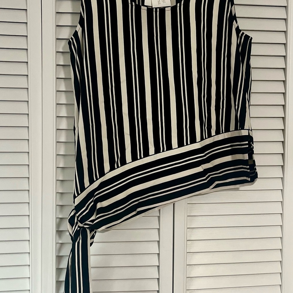 Jason Wu Monochrome Striped Top